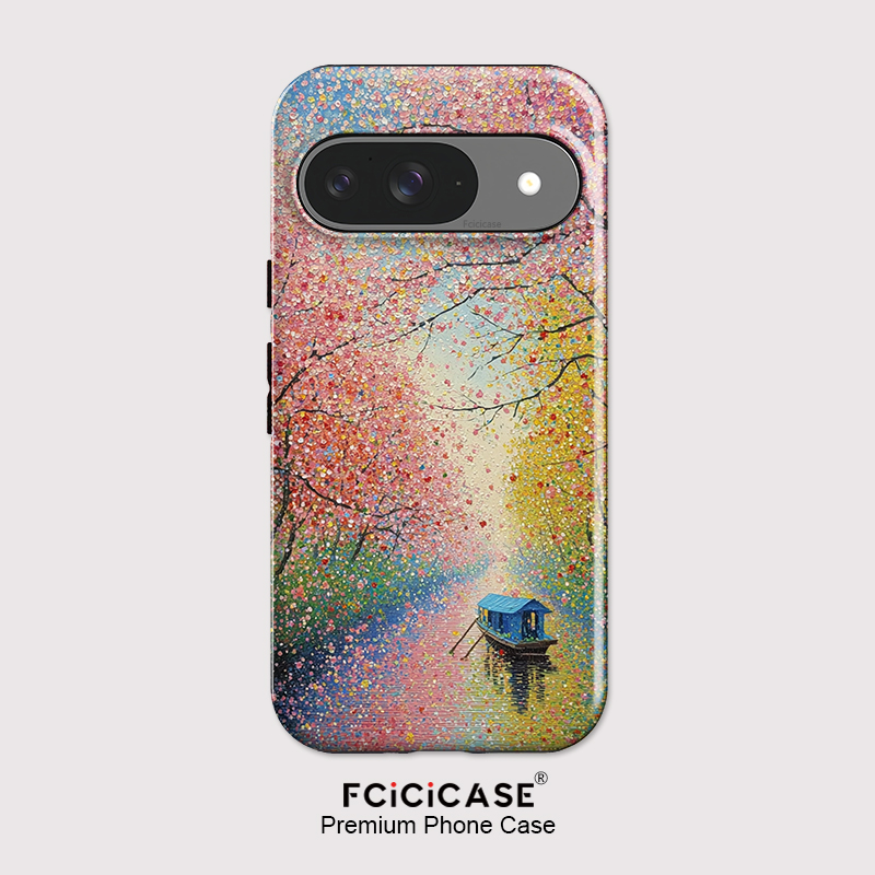 Google Pixel 9 - Fcicicase Colorful Tree Boat Print Phone