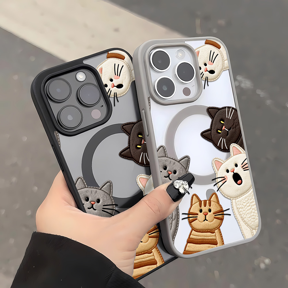 Cute Faux Embroidery Cat Phone - Apple Iphone 15 recension och pris